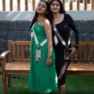 Black and White Criss Cross Strap Black and White Criss Cross Strap