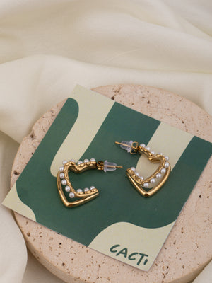 Heart pearl double hoop Heart pearl double hoop