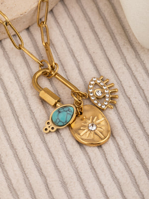 Star Evileye Blue stone charm necklace Star Evileye Blue stone charm necklace