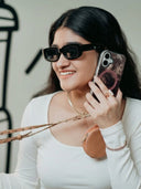 Brown Studded Phone Strap