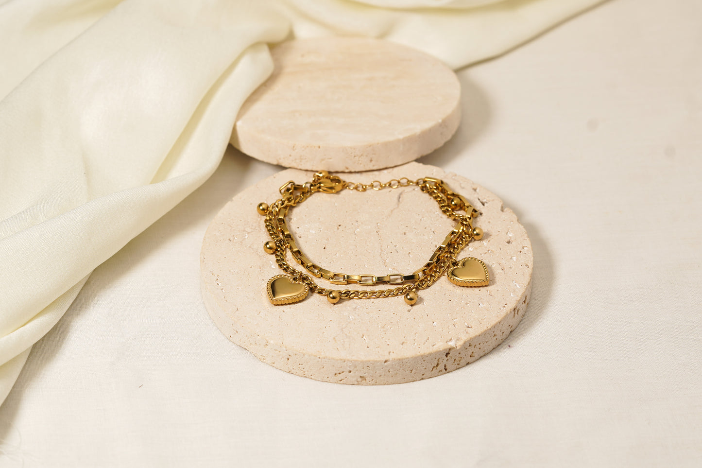 Heart double layer bracelet