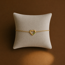 Green four stone heart bracelet
