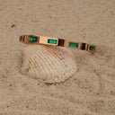 Emerald stone kada - rose gold