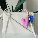 Puffy Heart Flower Bag Charm