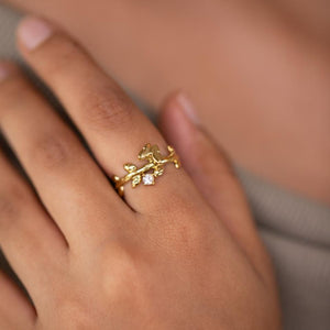Butterfly stone ring