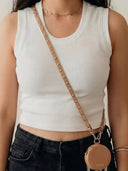 Brown Studded Phone Strap