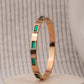 Emerald stone kada - rose gold