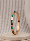 Emerald stone kada - rose gold