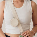 Cream Vegan Leather Phone Strap
