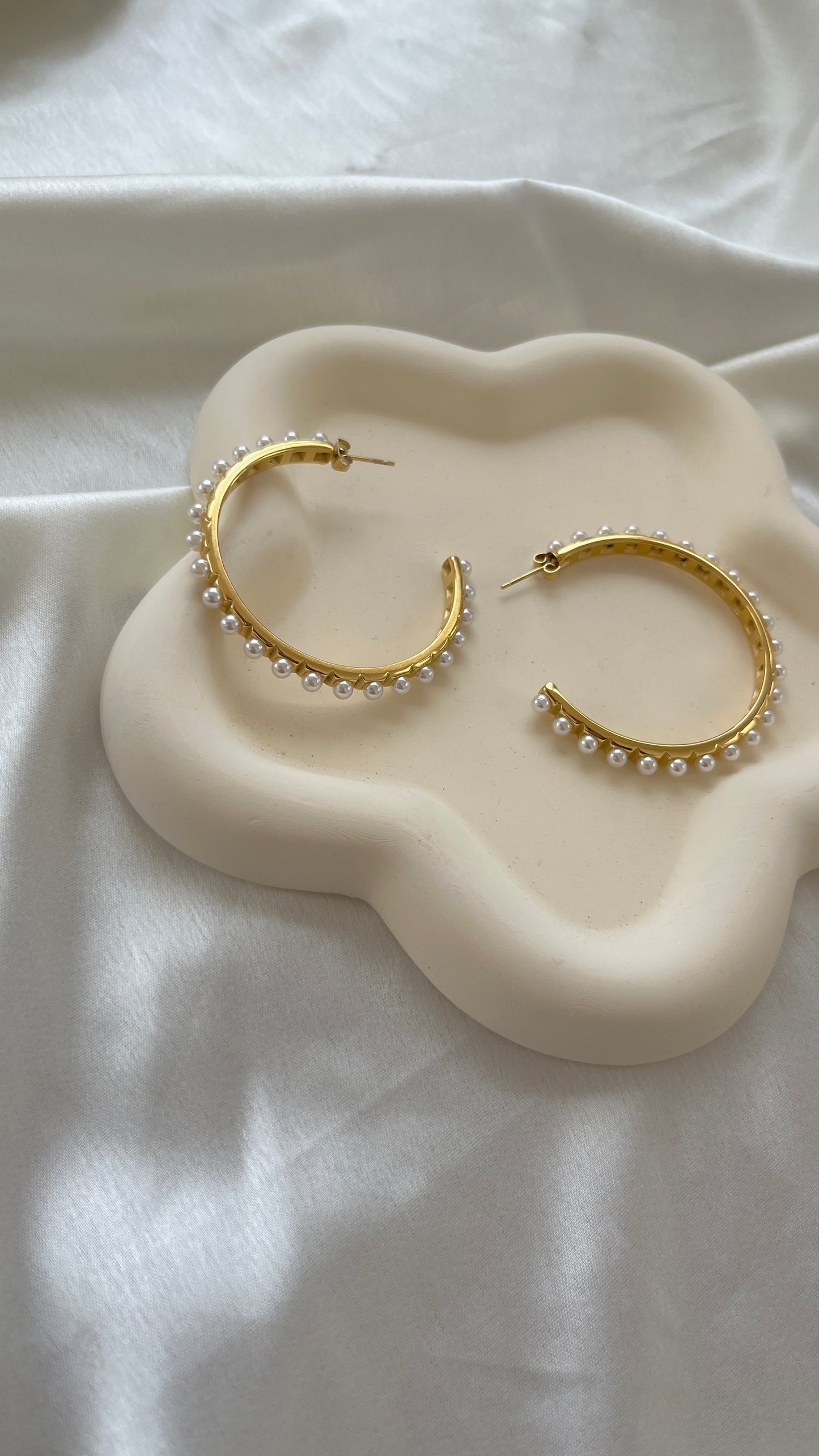 Pearl hoops big