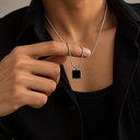 Black pendant chain men