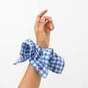 Square blue cherry scrunchie