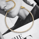 Thin tennis bracelet gold