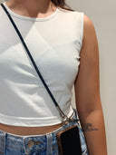 Shiny navy blue phone strap