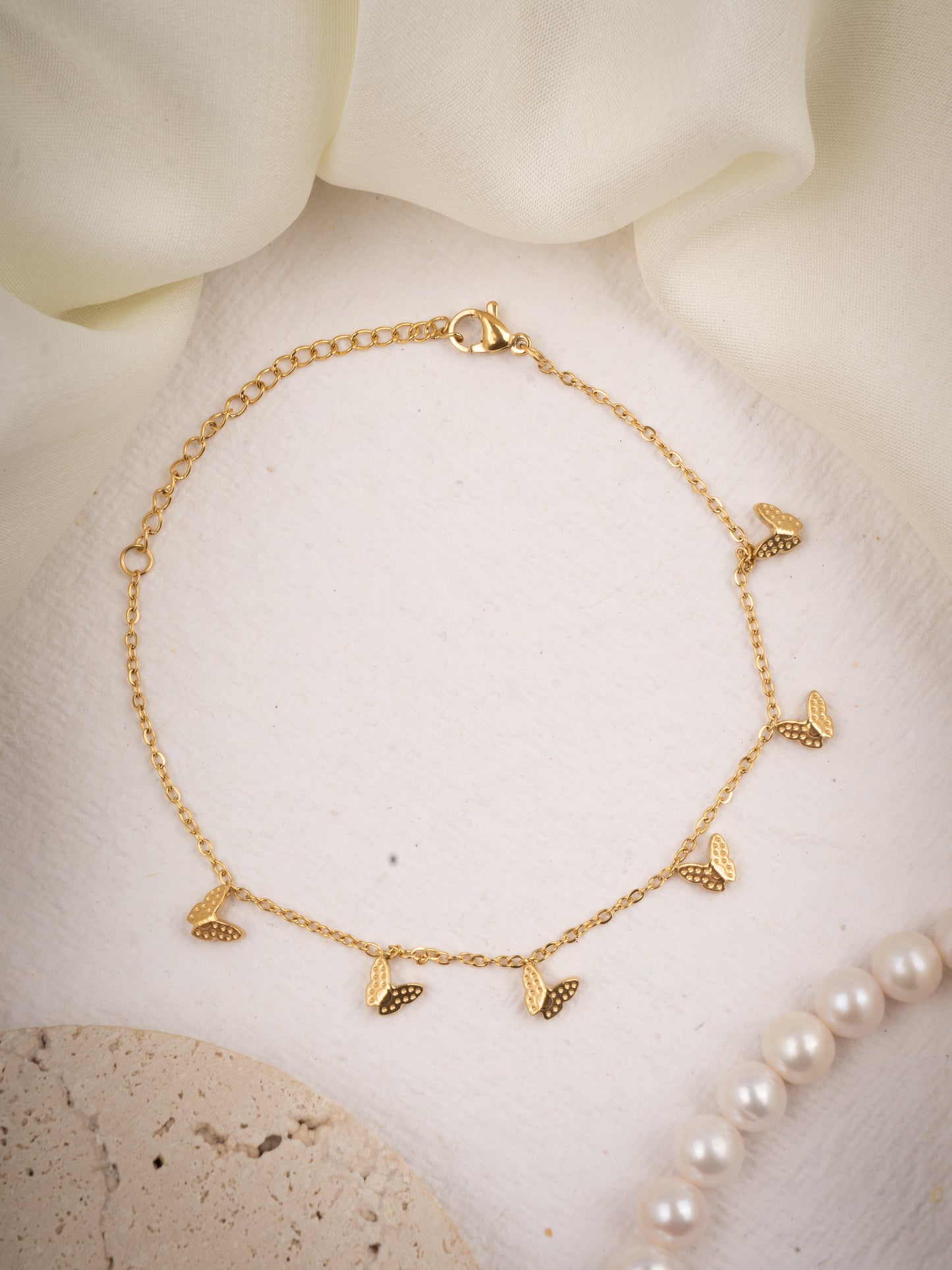 Butterfly gold anklet