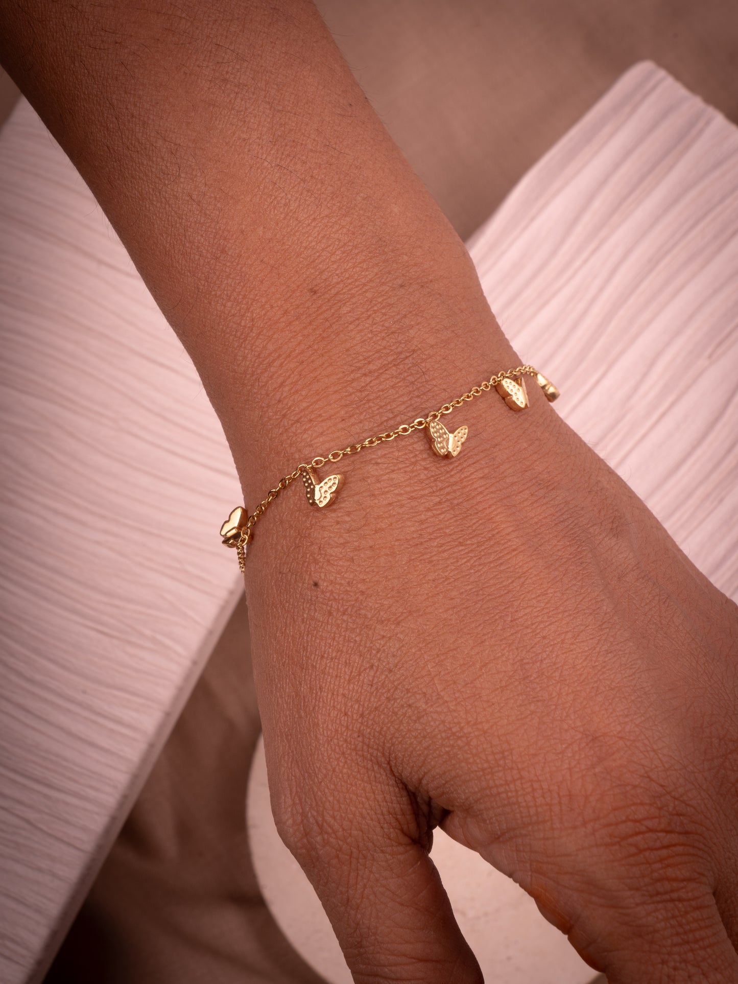 Butterfly gold anklet