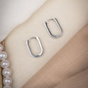 Silver square hoops
