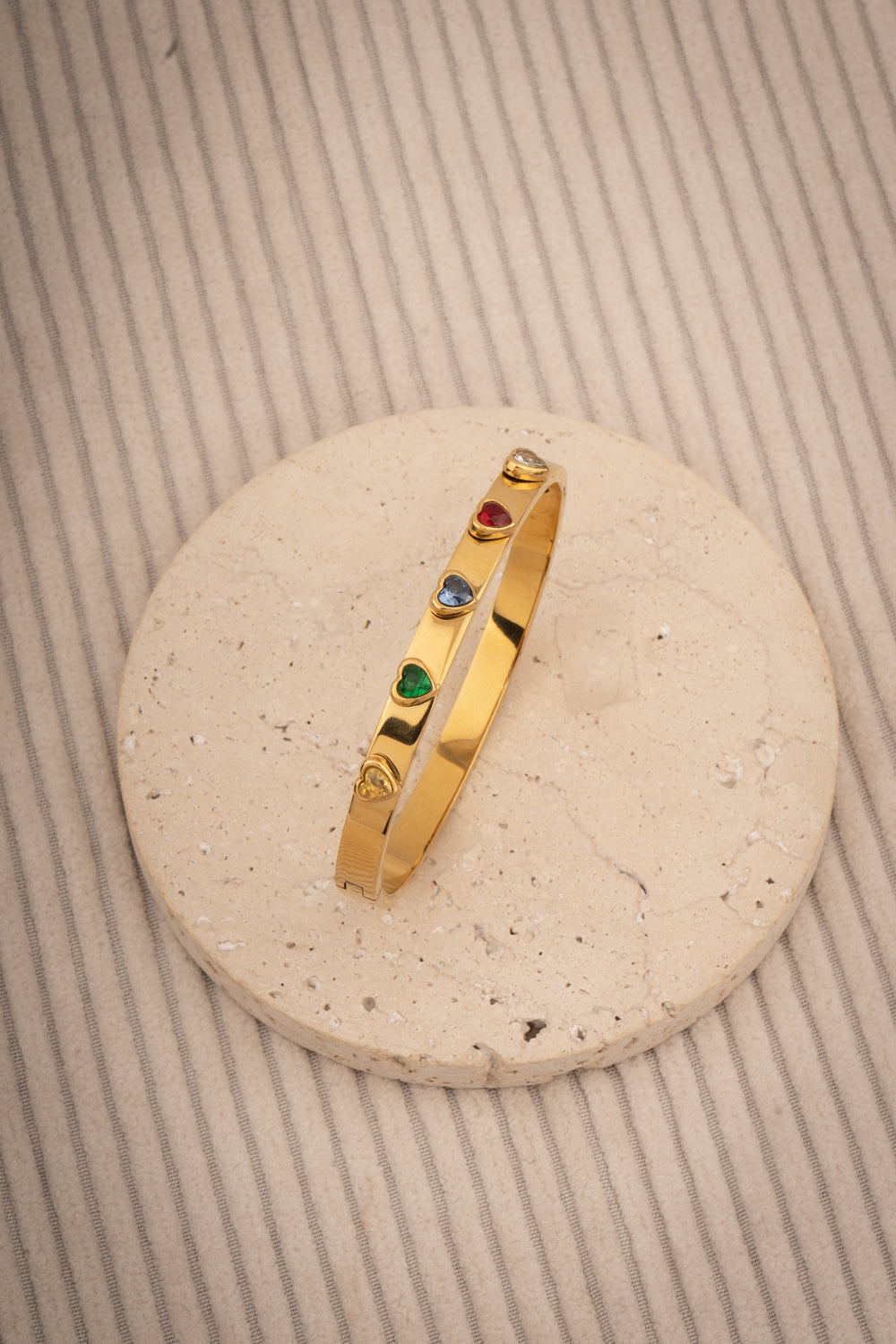 multicolour heart stone kada