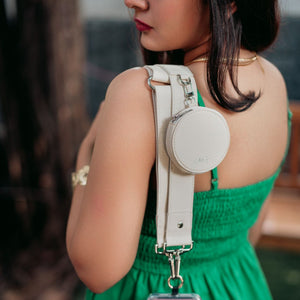 Cream Vegan Leather Phone Strap