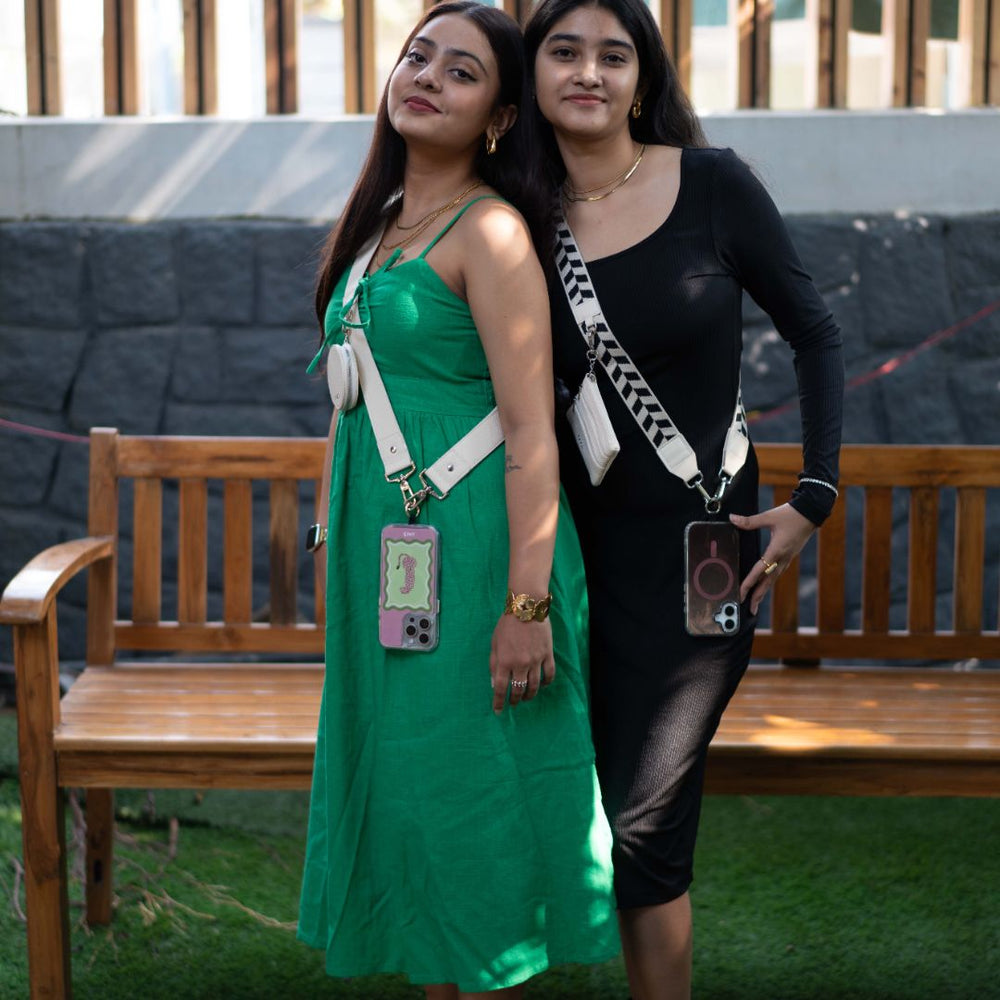 Black and White Criss Cross Strap