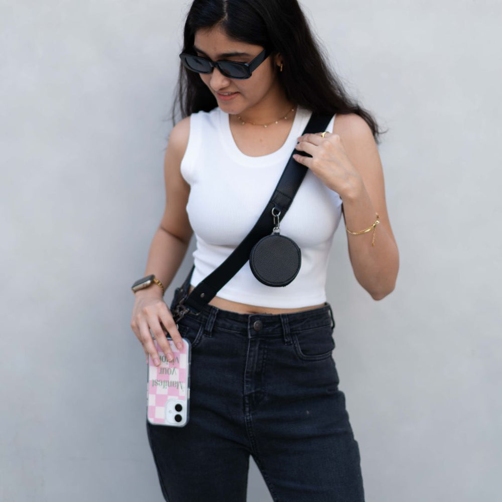 Black vegan Leather Strap