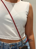 Shiny red phone strap