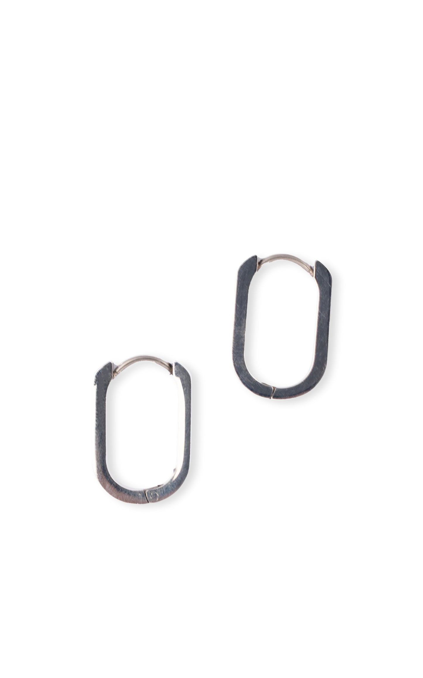 Silver square hoops