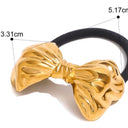 Mini bow gold hairtie