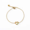 Green four stone heart bracelet