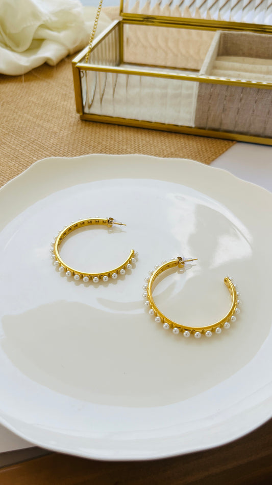 Pearl hoops big