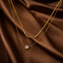 Round stone double layered chain