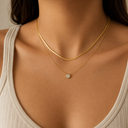 Round stone double layered chain