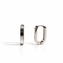 Silver square hoops