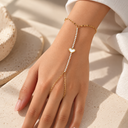 Heart mop stone hand chain