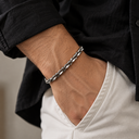 Coffee beans silver bracelet