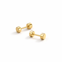 Dumbell studs gold men