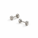 Dumbell studs silver men