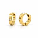 Gold stone hoop men