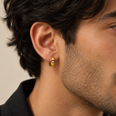 Gold stone hoop men