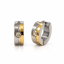 Gold silver stone hoop men