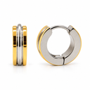 Gold silver hoop men