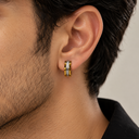 Gold silver hoop men