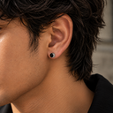 Black silver men’s studs