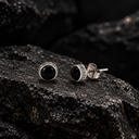 Black silver men’s studs