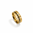 Gold ring black with stone men