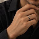 Silver ring stone men
