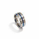 Silver blue lining ring men