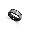 Black silver ring men