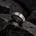 Black silver ring men