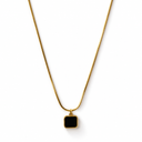 Gold black pendant chain men